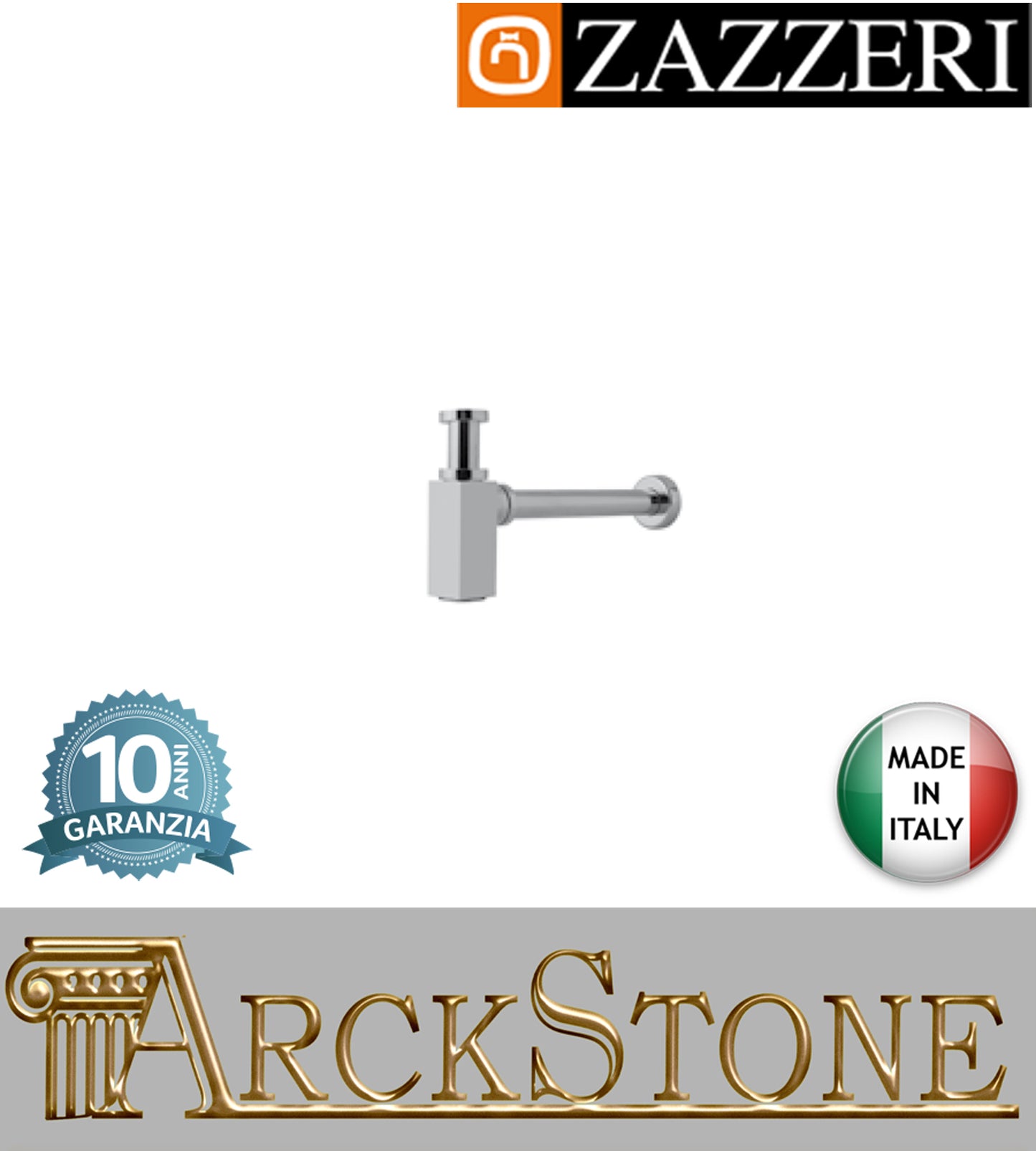 Sifone lavabo marca Zazzeri modello Unix finitura ottone cromato ispezionabile Quadro rubinetteria casa home rubinetto arredamento cromo arredo bagno acqua azienda certificata garanzia 10 anni qualità made in italy
