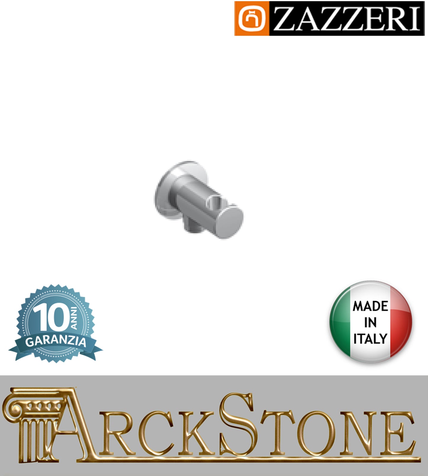 Presa acqua muro attacco doccetta marca Zazzeri modello Shower Unix 21000502A00 CRCR completo finitura cromata supporto parete arredamento bagno lavanderia cromo arredo garanzia 10 anni azienda certificata qualità made in italy    