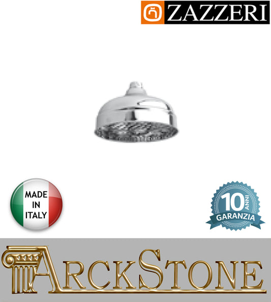 Soffione doccia tondo Ø120 mm marca Zazzeri modello Shower Unix parete finitura cromata rubinetteria arredamento bagno cromo garanzia 10 anni azienda certificata qualità made in italy