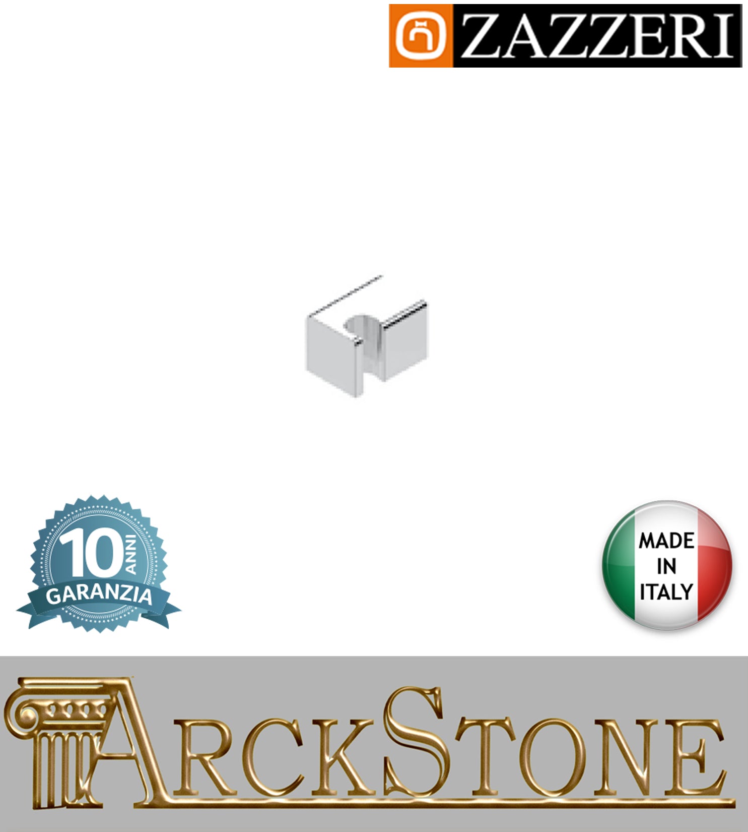 Attacco muro doccetta marca Zazzeri modello Shower Unix completo finitura cromata parete arredamento bagno lavanderia cromo autorizzato casa home arredo garanzia 10 anni azienda certificata qualità made in italy