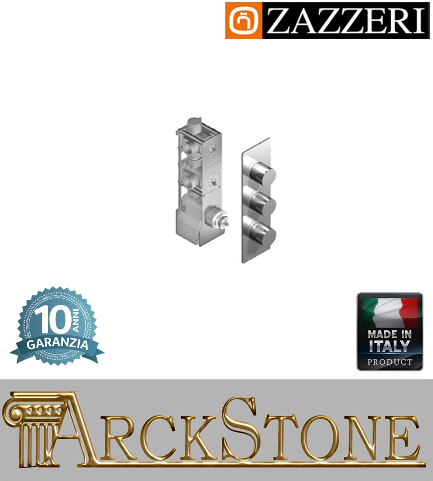 Miscelatore gruppo termostatico marca Zazzeri modello Shower Unix completo finitura cromata SMART COMPATTO 4 uscite parete arredamento lavanderia cromo arredo garanzia 10 anni azienda certificata made in italy