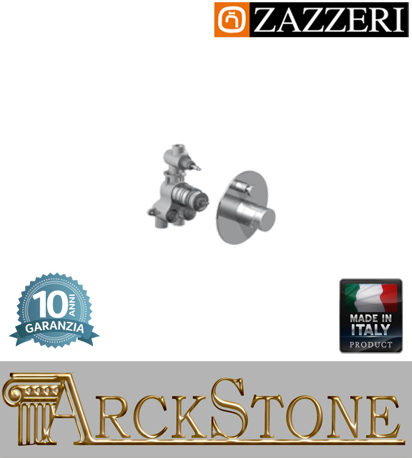 Miscelatore gruppo termostatico marca Zazzeri modello Shower Unix completo finitura cromata COMPACT 2 uscite parete arredamento lavanderia cromo arredo garanzia 10 anni azienda certificata qualità made in italy