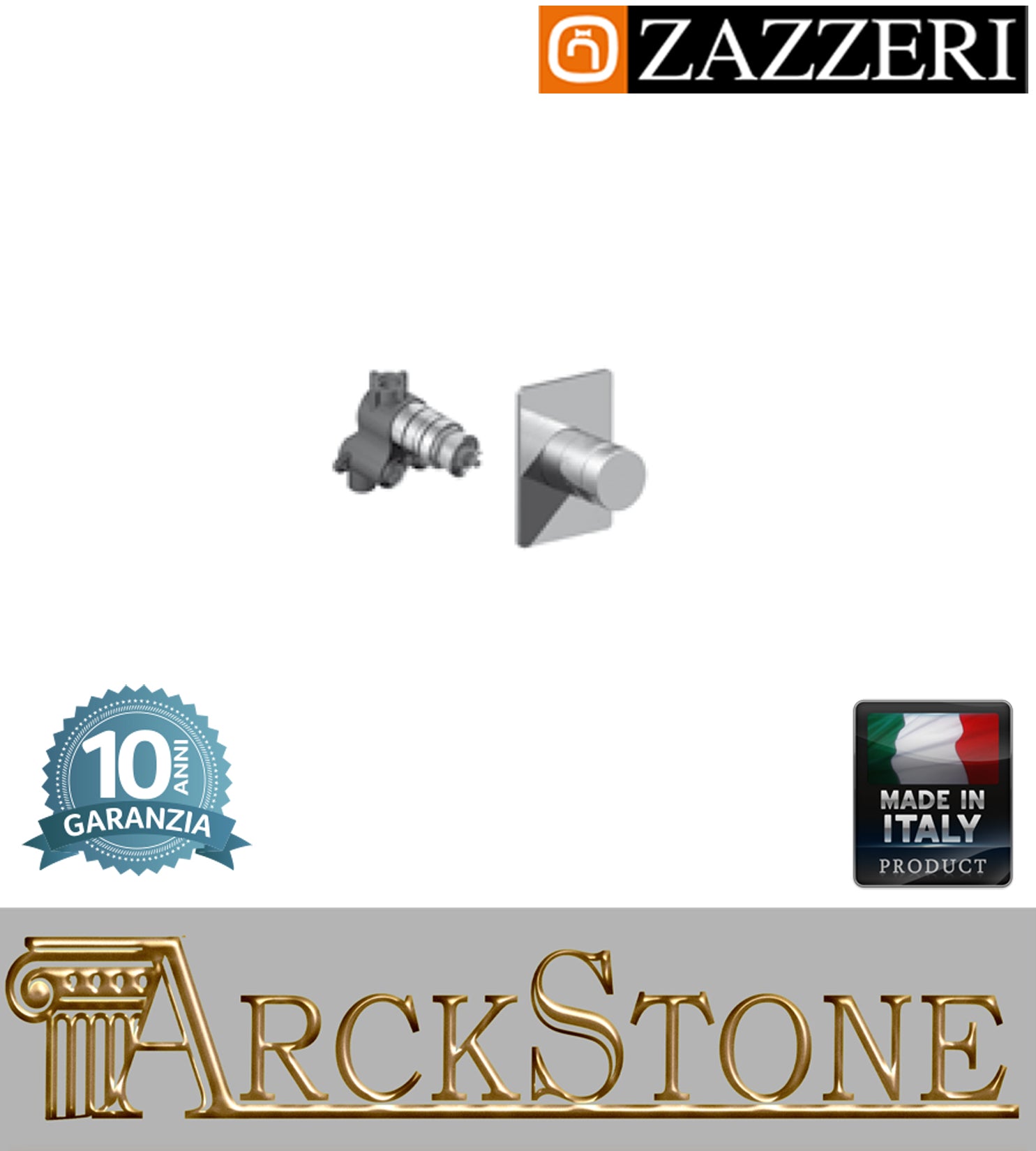 Miscelatore gruppo termostatico marca Zazzeri modello Shower Unix completo finitura cromata COMPACT incasso 1 uscita parete arredamento bagno lavanderia cromo garanzia 10 anni azienda certificata made in italy