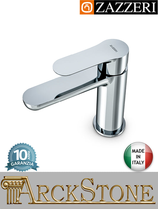 Miscelatore lavabo marca Zazzeri modello Ultra finitura ottone cromato appoggio monoforo piletta scarico cromo L115 x H100 mm rubinetto rubinetteria fontana mix arredo bagno arredamento casa garanzia 10 anni qualità