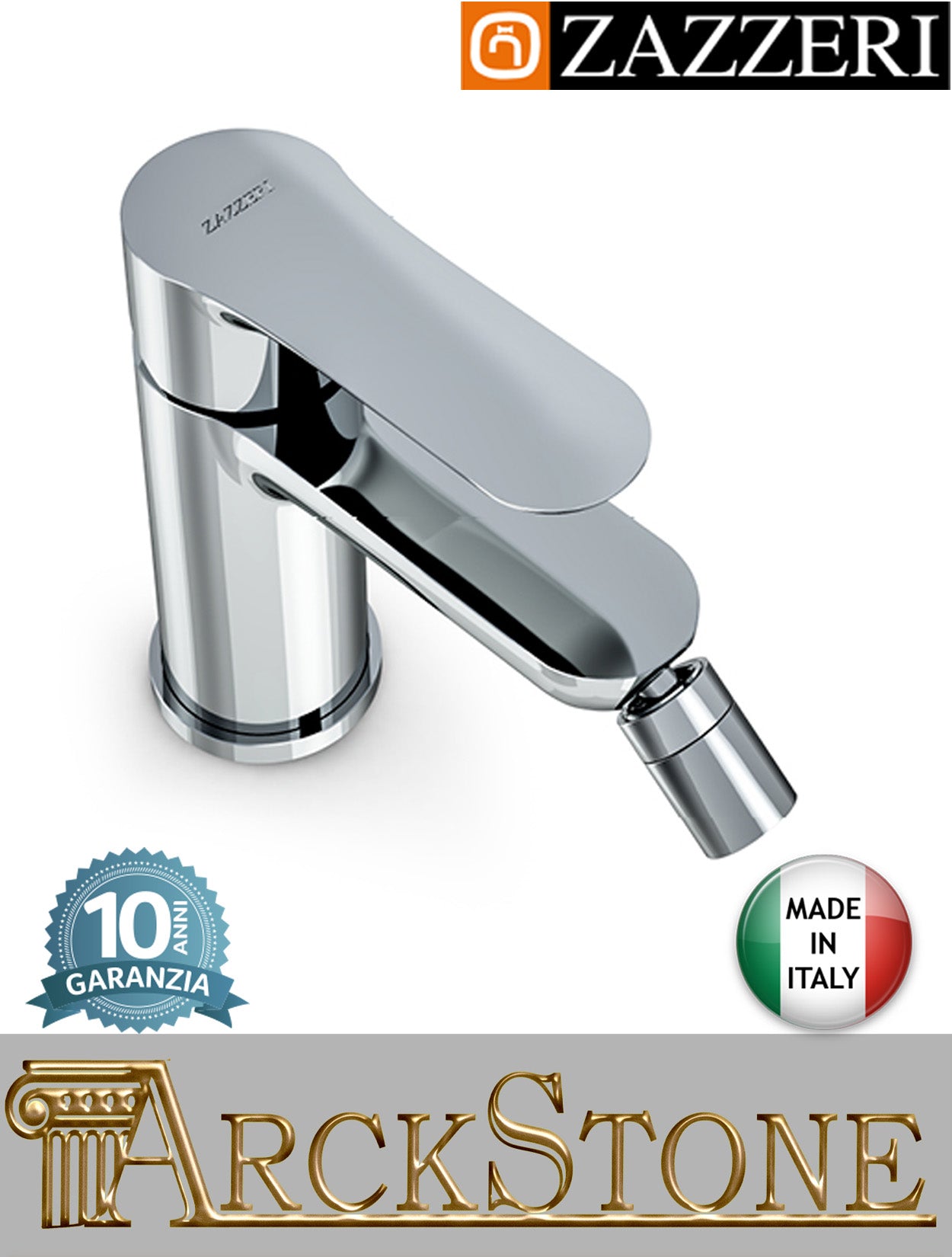 Miscelatore bidet marca Zazzeri modello Ultra finitura ottone cromato appoggio monoforo piletta scarico rubinetto rubinetteria fontana mix acqua arredo bagno arredamento casa garanzia 10 anni qualità made in italy