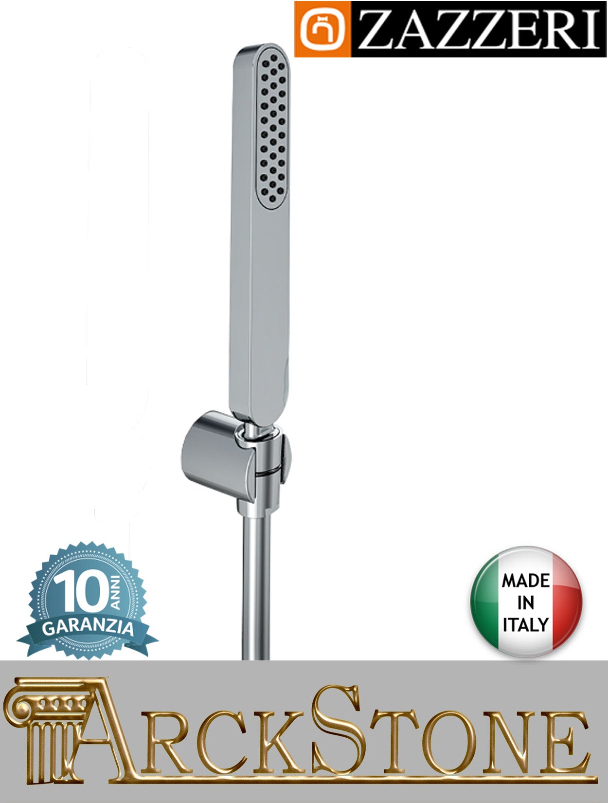 Set doccia marca Zazzeri modello Ultra finitura cromata parete completo doccetta supporto attacco arredo bagno anticalcare flessibile arredamento casa home autorizzato cromo garanzia 10 anni qualità made in italy