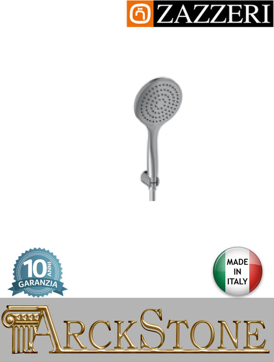 Set doccia marca Zazzeri modello Ultra finitura cromata parete completo doccetta Ø130 mm supporto attacco arredo bagno anticalcare flessibile arredamento casa home autorizzato cromo garanzia 10 anni qualità made in italy