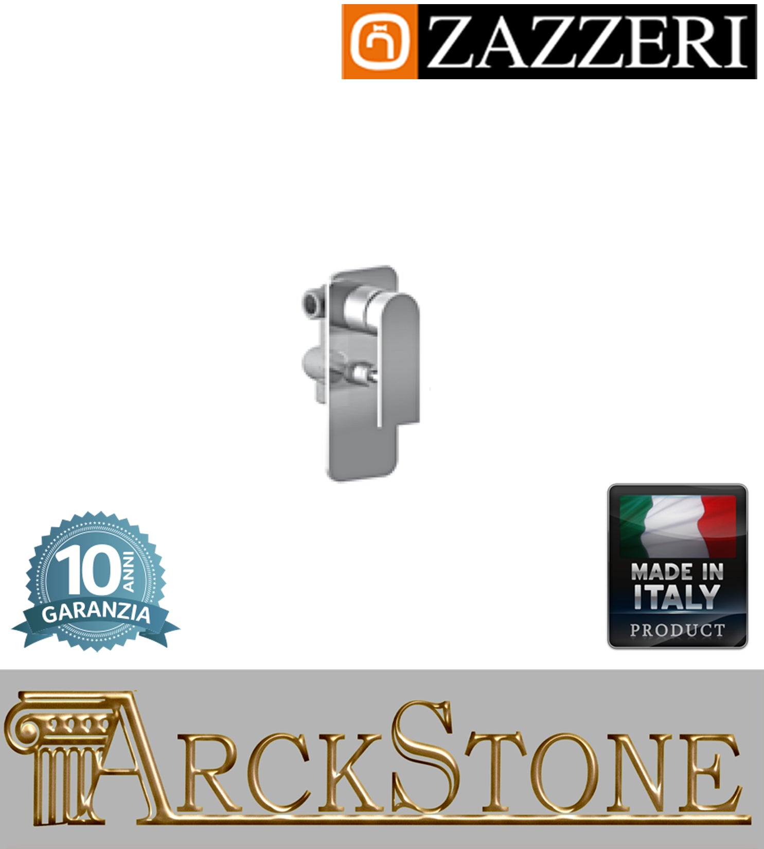 Miscelatore meccanico doccia marca Zazzeri modello Shower Unix 2900A401A00+3600A401A00 CRCR completo finitura cromata incasso parete rubinetto arredamento rubinetteria lavanderia cromo casa garanzia 10 anni azienda certificata made in italy