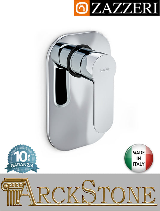 Miscelatore doccia marca Zazzeri modello Ultra finitura ottone cromato parete incasso muro completo 1 Via rubinetteria mix acqua arredo bagno arredamento casa home azienda garanzia 10 anni qualità made in italy