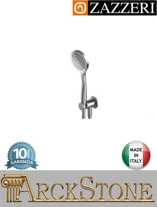 Set doccia marca Zazzeri modello Ultra finitura cromata parete completa doccetta Ø100 mm presa acqua muro supporto attacco arredo bagno arredamento casa azienda certificata garanzia 10 anni qualità made in italy