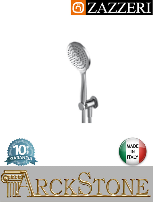 Set doccia marca Zazzeri modello Ultra finitura cromata parete completa doccetta Ø130 mm presa acqua muro supporto attacco arredo bagno arredamento casa azienda certificata garanzia 10 anni qualità made in italy