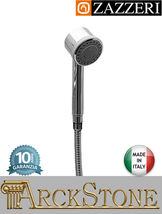 Set doccia marca Zazzeri modello Ultra finitura cromata doccetta Ø70 mm flessibile arredo bagno arredamento casa home acqua mano azienda certificata garanzia 10 anni qualità made in italy