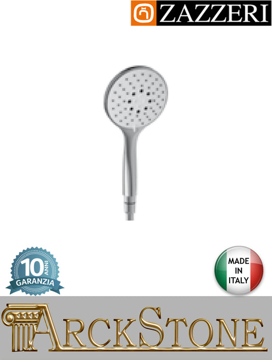 Set doccia marca Zazzeri modello Ultra finitura cromata doccetta Ø130 mm multifunzione flessibile arredo bagno arredamento casa home acqua mano azienda certificata garanzia 10 anni qualità made in italy