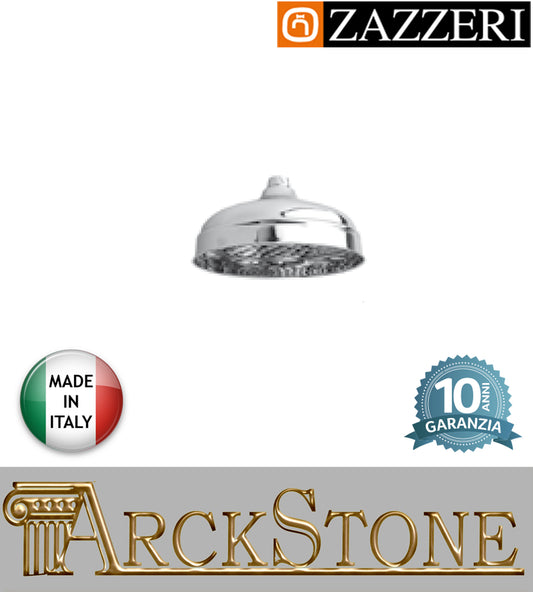 Soffione doccia tondo Ø150 mm marca Zazzeri modello Shower Unix parete finitura cromata rubinetteria arredamento bagno cromo garanzia 10 anni azienda certificata qualità made in italy