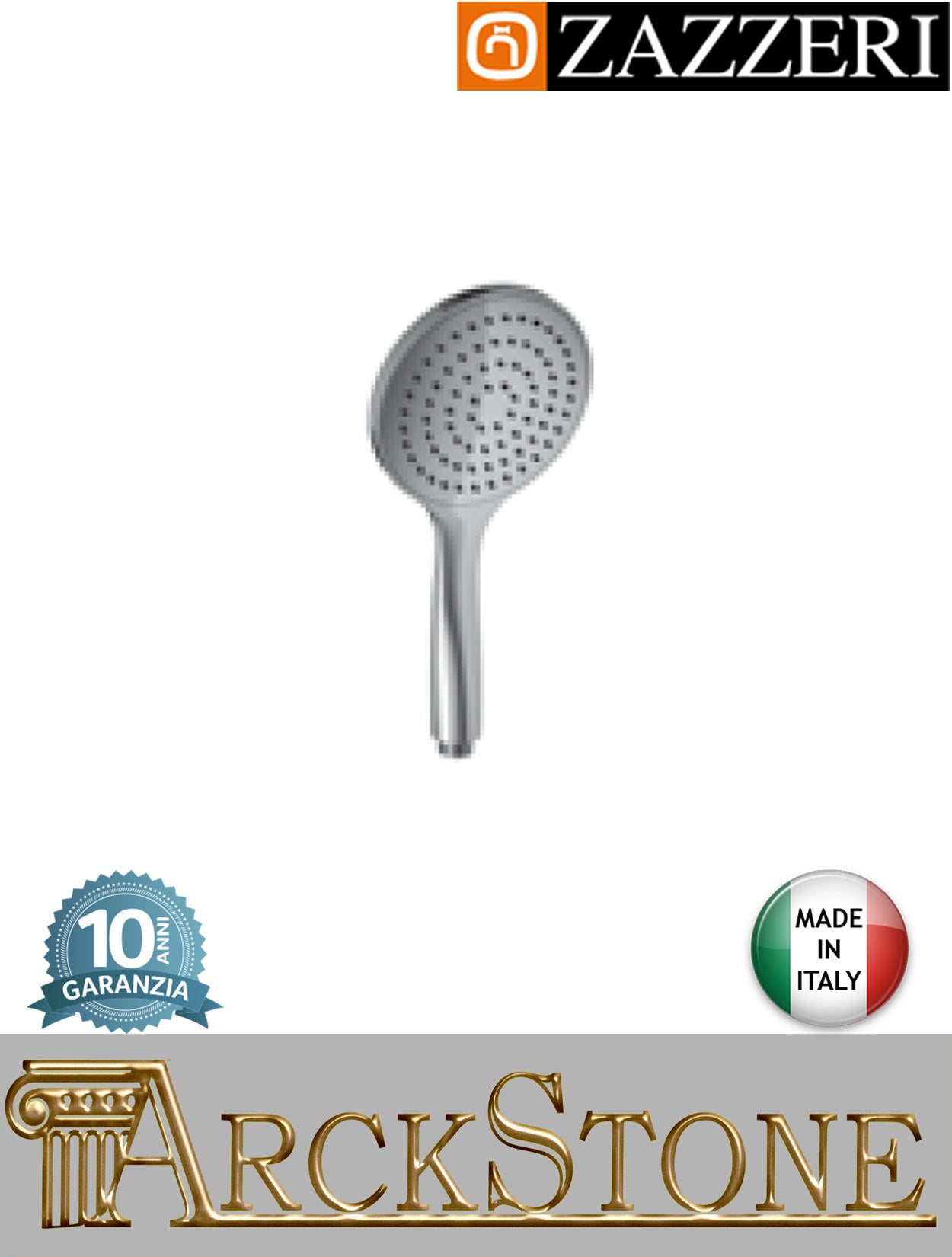 Doccetta Ø130 mm marca Zazzeri modello Ultra finitura cromata mano anticalcare azienda certificata arredo bagno acqua arredamento casa home garanzia 10 anni qualità made in italy
