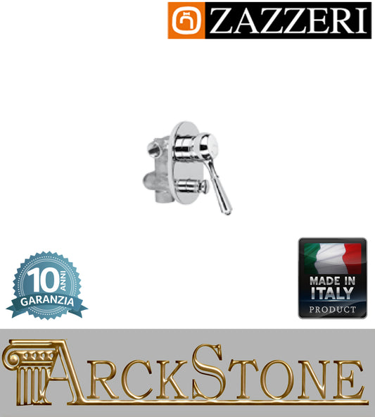 Miscelatore meccanico doccia marca Zazzeri modello Shower Unix completo finitura cromata leva metallo incasso parete rubinetto arredamento rubinetteria lavanderia cromo garanzia 10 anni azienda certificata made in italy