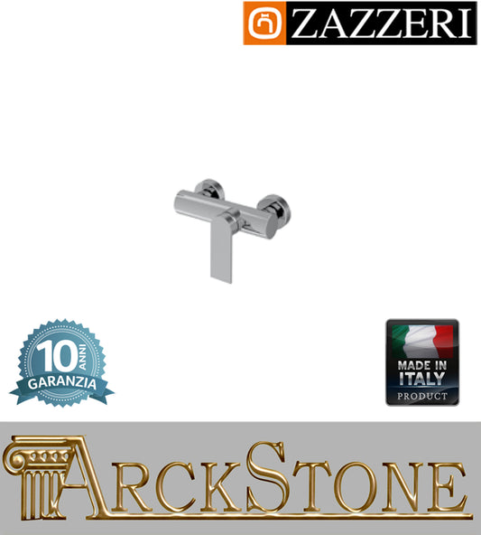 Miscelatore doccia esterno marca Zazzeri modello Shower Unix senza flessibile e doccetta finitura ottone cromata incasso parete rubinetto arredamento rubinetteria cromo bagno garanzia 10 anni azienda certificata qualità made in italy