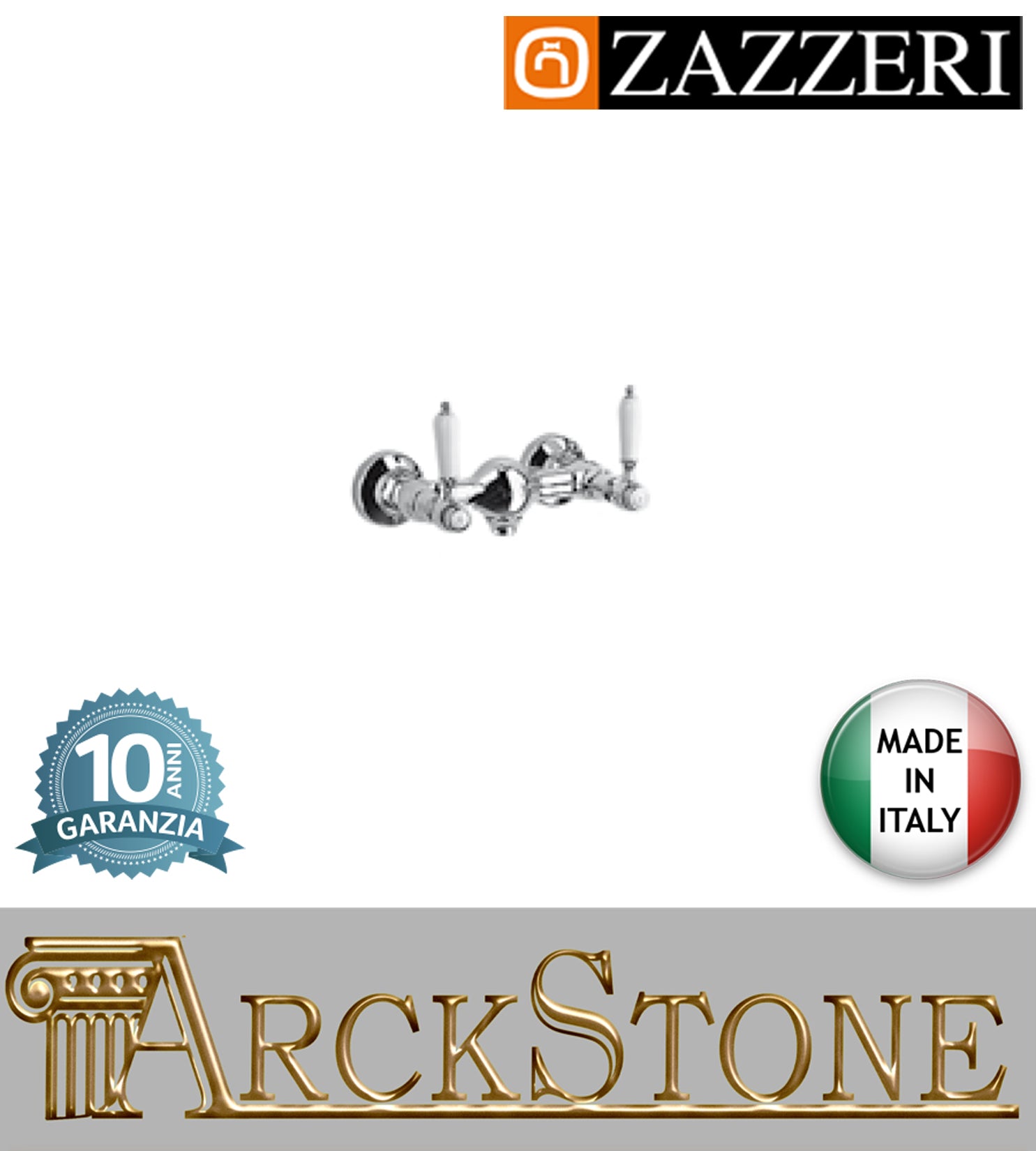 Miscelatore doccia esterno marca Zazzeri modello Shower Unix senza flessibile doccetta vitone ceramico 90° finitura ottone cromata incasso parete rubinetto arredamento rubinetteria cromo bagno garanzia 10 anni qualità made in italy