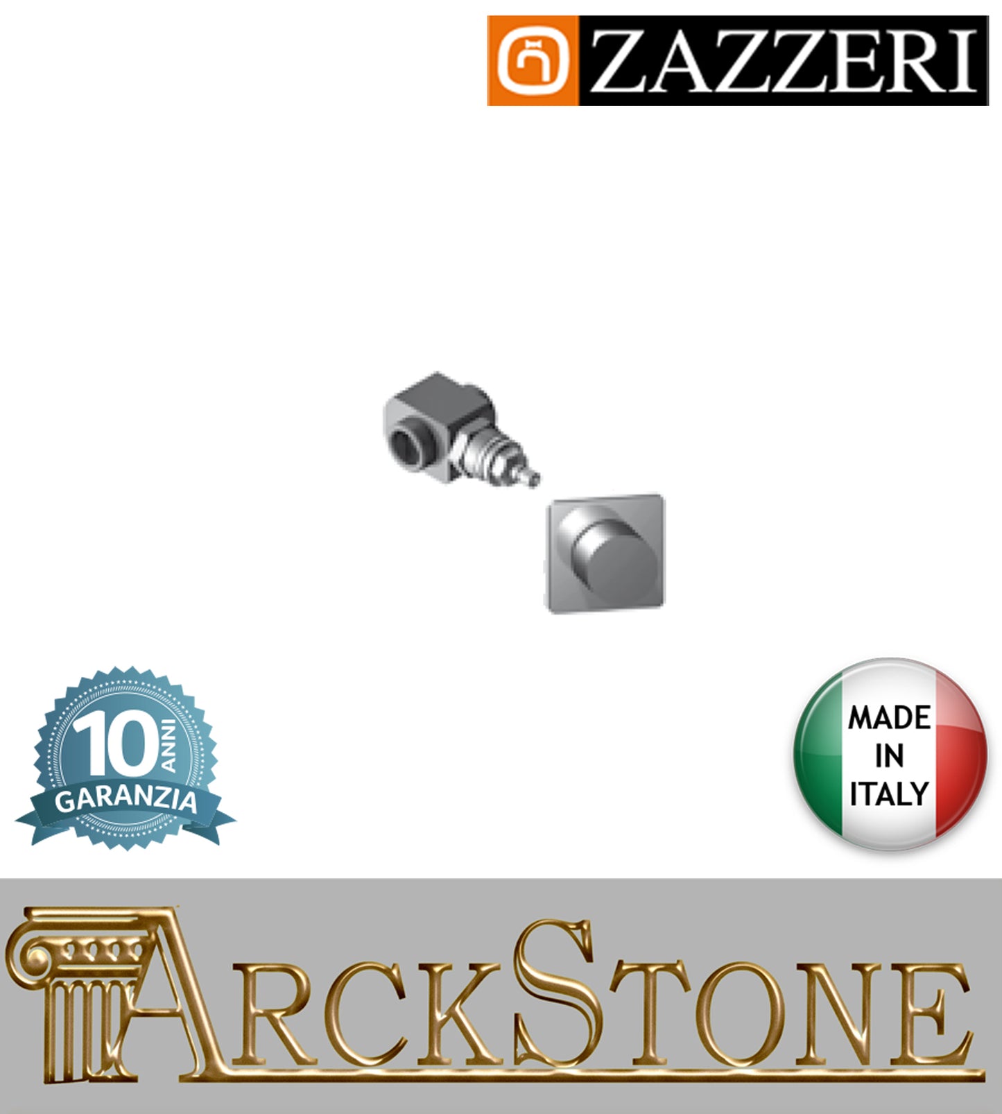 Rubinetto arresto marca Zazzeri modello Shower Unix 4701B406A00+3500Y407AA0 CRCR G1/2" completo vitone ceramico 180° finitura ottone cromata incasso parete rubinetto arredamento rubinetteria cromo arredo bagno garanzia 10 anni qualità made in italy