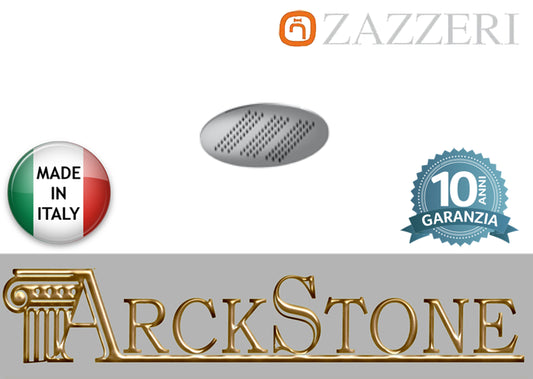 Soffione doccia marca casa Zazzeri modello Shower Unix acciaio inox tondo Ø250 mm finitura Lucida rotondo arredamento bagno soffitto parete muro anticalcare garanzia 10 anni azienda certificata qualità made in italy