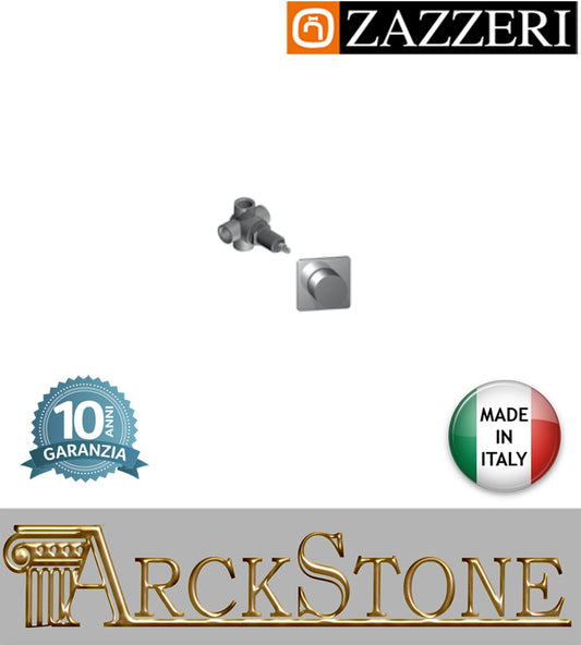 Rubinetto arresto deviatore incasso due vie marca Zazzeri modello Shower Unix G 1/2" completo finitura ottone cromato parete rubinetto rubinetteria arredamento cromo arredo bagno muro garanzia 10 anni qualità made i