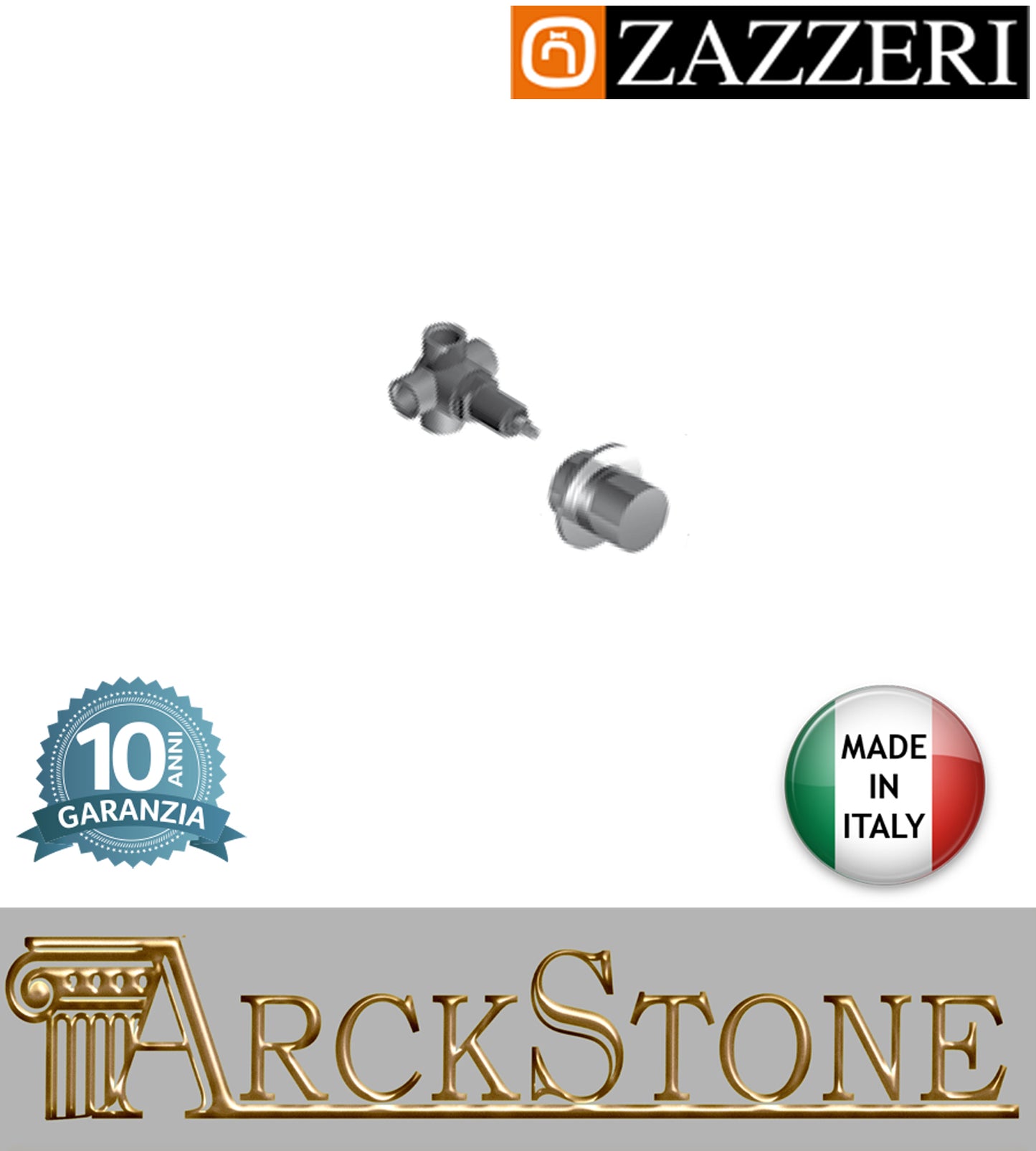 Rubinetto arresto deviatore incasso due vie marca Zazzeri modello Shower Unix 2900B405A00+6901Y407AA0 CRCR completo finitura ottone cromato parete rubinetto rubinetteria arredamento cromo arredo bagno muro garanzia 10 anni qualità made in italy