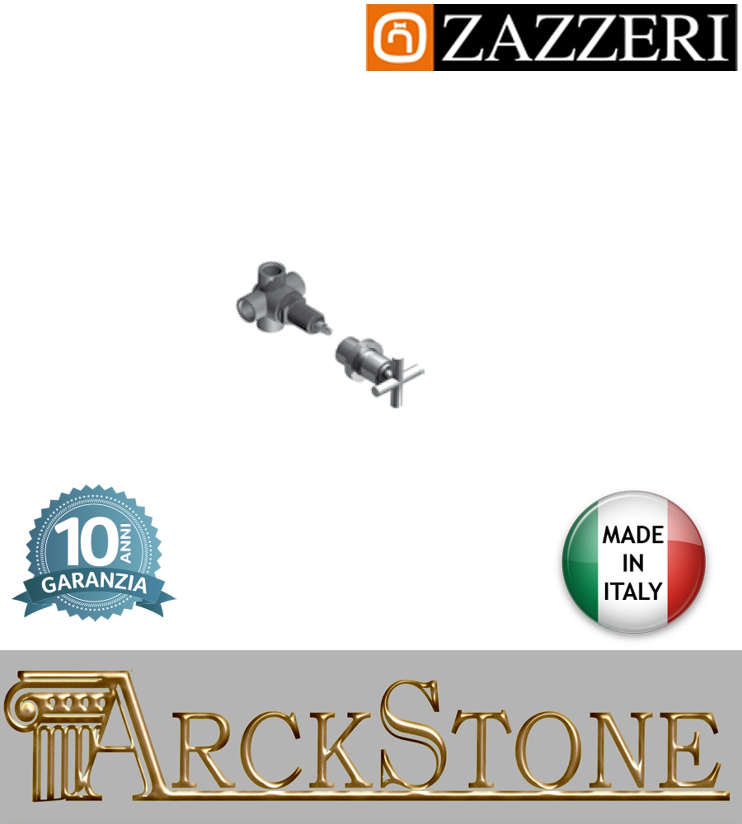 Rubinetto arresto deviatore incasso due vie marca Zazzeri modello Shower Unix 4700B405A00+4700A405AA1 CRCR completo finitura ottone cromato parete rubinetto rubinetteria arredamento cromo arredo bagno muro garanzia 10 anni qualità made in italy