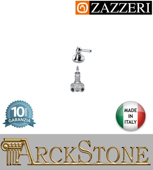 Rubinetto arresto deviatore incasso due vie marca Zazzeri modello Shower Unix completo finitura ottone cromato parete rubinetto rubinetteria arredamento cromo arredo bagno muro garanzia 10 anni qualità made in italy