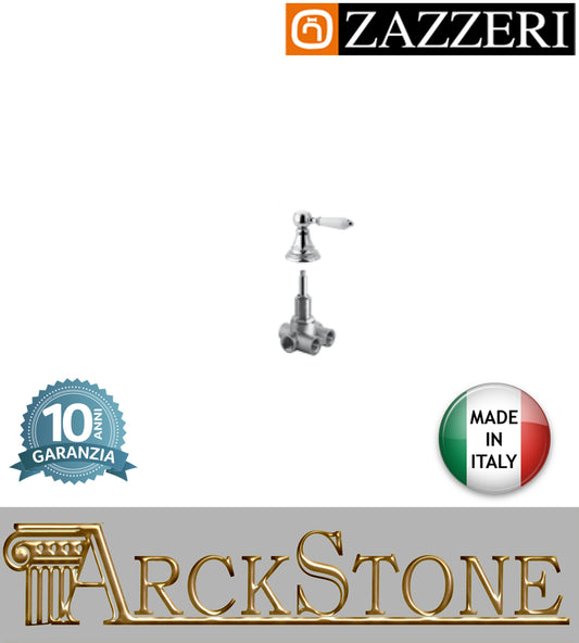 Rubinetto arresto deviatore incasso tre vie marca Zazzeri modello Shower Unix 2900V405AB1+5500A405A00 CRCR completo finitura ottone cromato parete rubinetto rubinetteria arredamento cromo arredo bagno muro garanzia 10 anni qualità made in italy