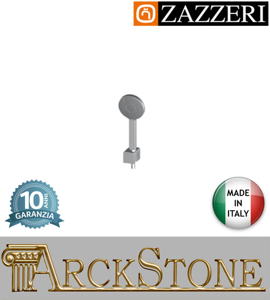 Set doccia marca Zazzeri modello Qquadro doccetta Ø105mm supporto finitura cromata flessibile PVC anticalcare rubinetteria parete cromo arredo bagno casa home arredamento muro garanzia 10 anni qualità made in italy 