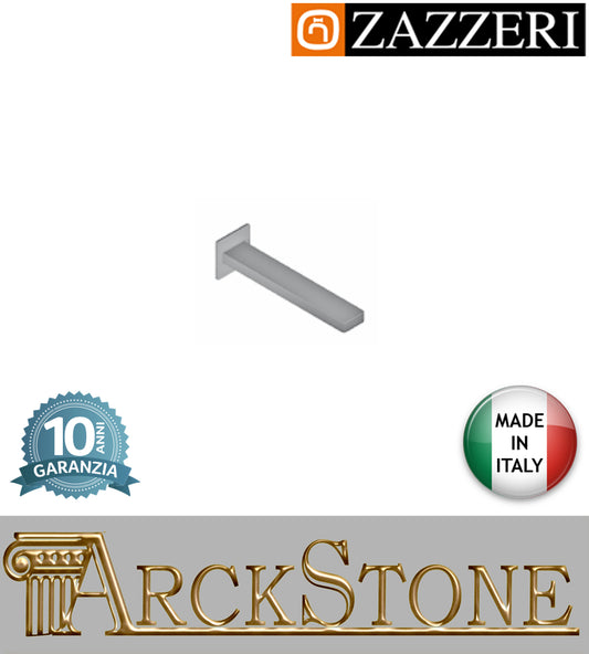 Getto lavabo vasca incasso 230mm marca Zazzeri modello Qquadro areatore finitura cromata cromo rubinetteria parete bocca erogazione rubinetto muro casa arredo bagno arredamento garanzia 10 anni qualità made in italy