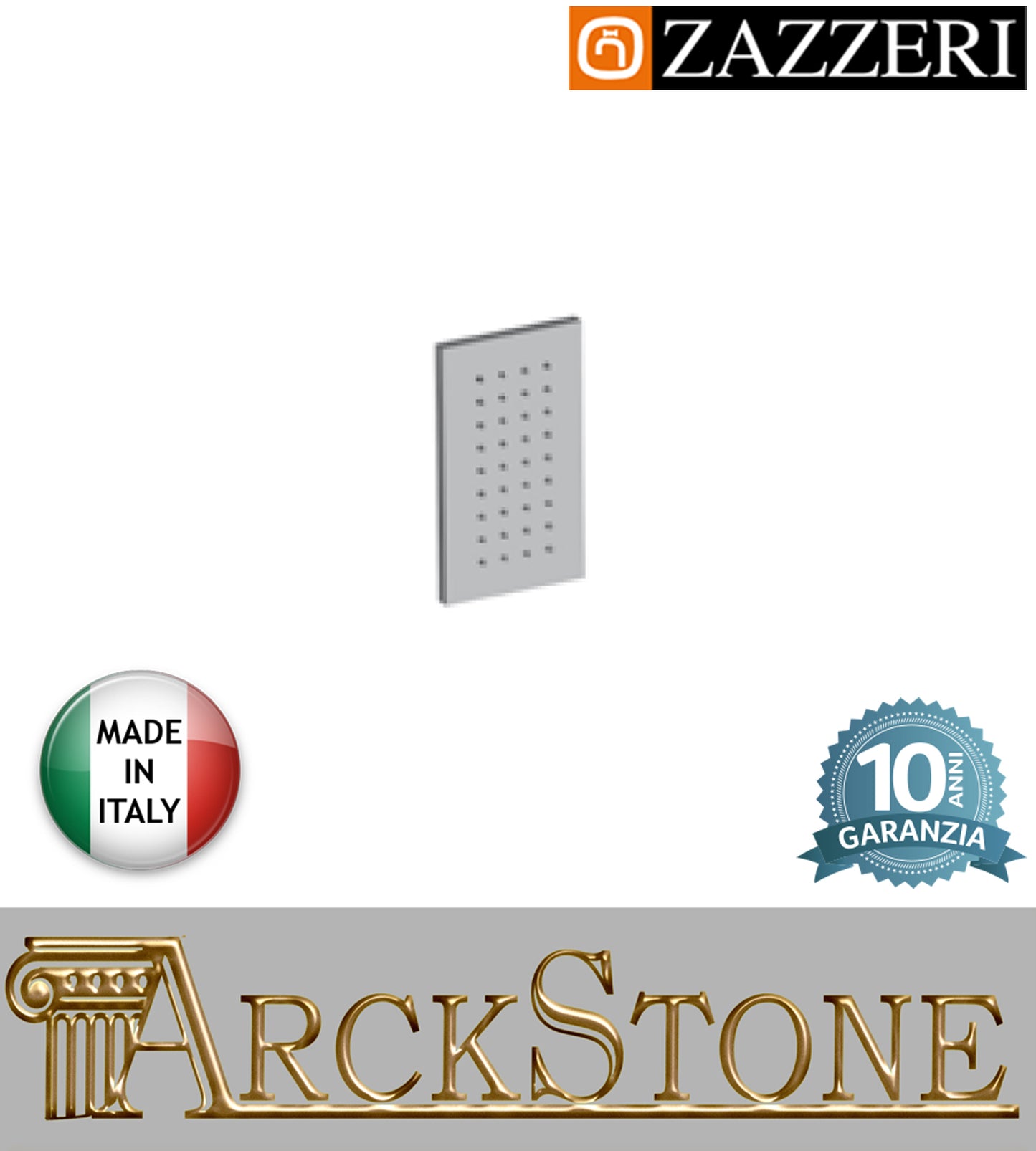 Soffioncino marca Zazzeri modello Shower Unix parete finitura cromata laterale 100x180 mm rubinetteria muro casa anticalcare arredamento bagno cromo incasso garanzia 10 anni azienda certificata qualità made in italy