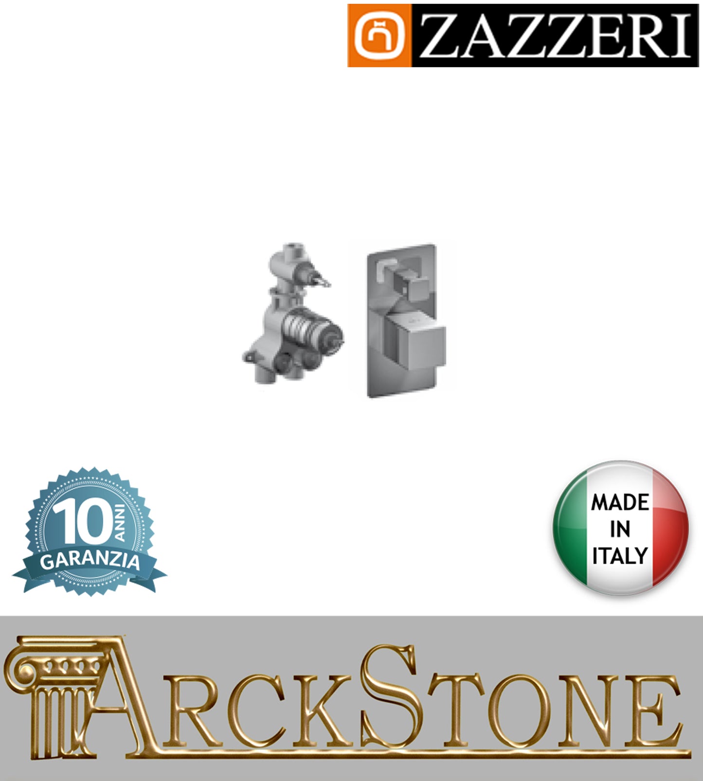 Miscelatore termostatico doccia marca Zazzeri modello Qquadro 2900T401A00+4100T401AA0CRCR finitura ottone cromato COMPACT incasso 2 uscite cromo parete rubinetteria rubinetto arredo bagno muro arredamento garanzia 10 anni qualità made in italy