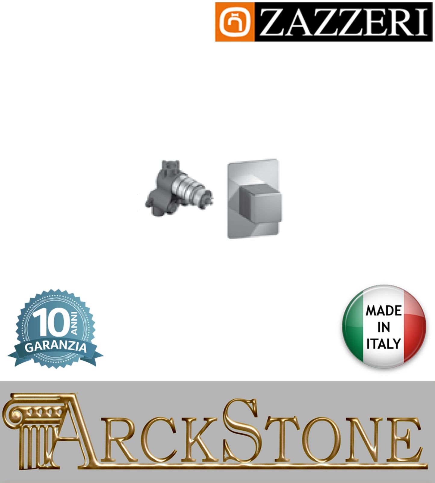 Miscelatore termostatico doccia marca Zazzeri modello Qquadro 2900T402A00+4100T402AA0CRCR finitura ottone cromato COMPACT incasso 1 uscita cromo parete rubinetteria rubinetto arredo bagno muro arredamento garanzia 10 anni qualità made in italy