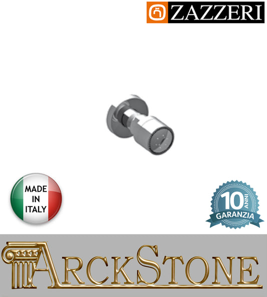 Soffioncino tondo laterale marca Zazzeri modello Shower Unix parete finitura cromata rubinetteria orientabile muro casa arredamento bagno cromo incasso Diametro Ø 60,5 mm garanzia 10 anni azienda certificata qualità made in italy