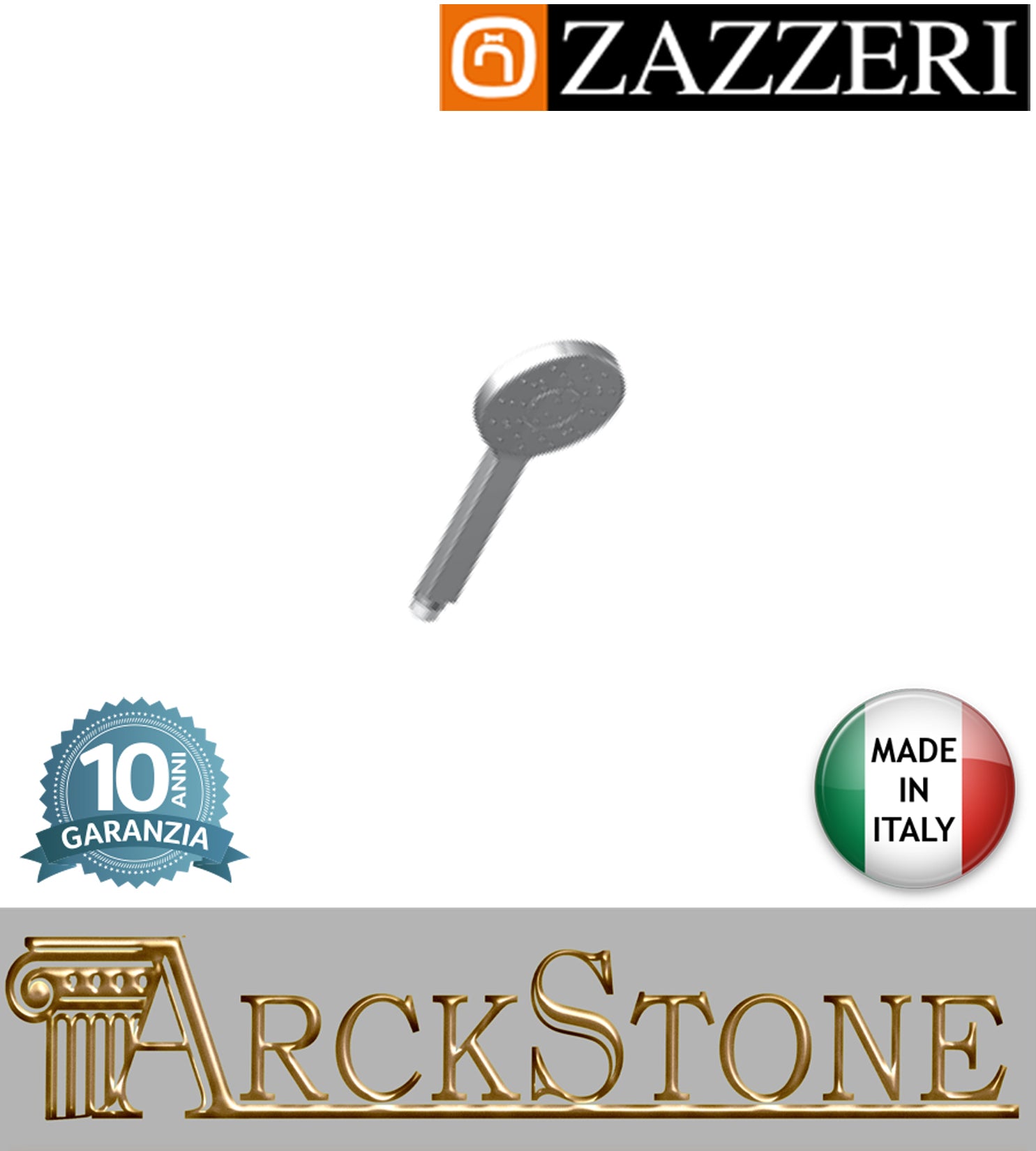 Doccetta Ø105 mm marca Zazzeri modello Qquadro finitura cromata anticalcare mano rubinetteria arredamento cromo casa home acqua arredo bagno garanzia 10 anni qualità made in italy