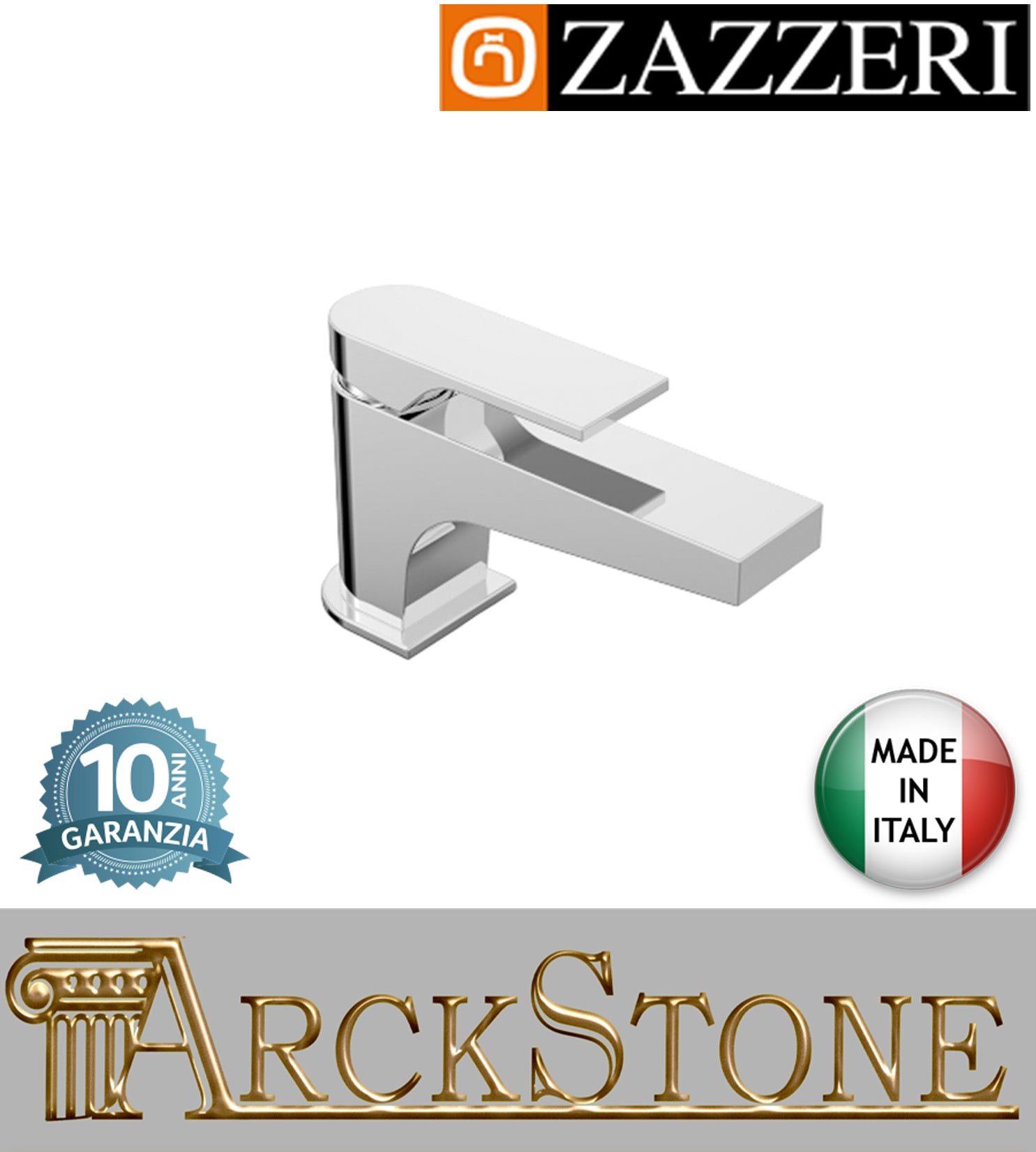 Miscelatore lavabo 110xh55 marca Zazzeri modello 100 finitura ottone cromato senza piletta scarico rubinetto rubinetteria cromo arredamento fontana arredo bagno appoggio garanzia 10 anni qualità made in italy