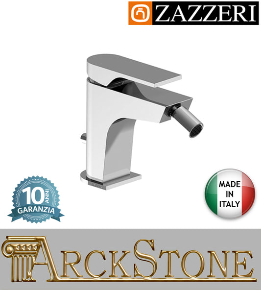 Miscelatore bidet h75 mm marca Zazzeri modello 100 completo finitura ottone cromato areatore appoggio rubinetto rubinetteria arredamento cromo casa acqua home arredo bagno garanzia 10 anni qualità made in italy