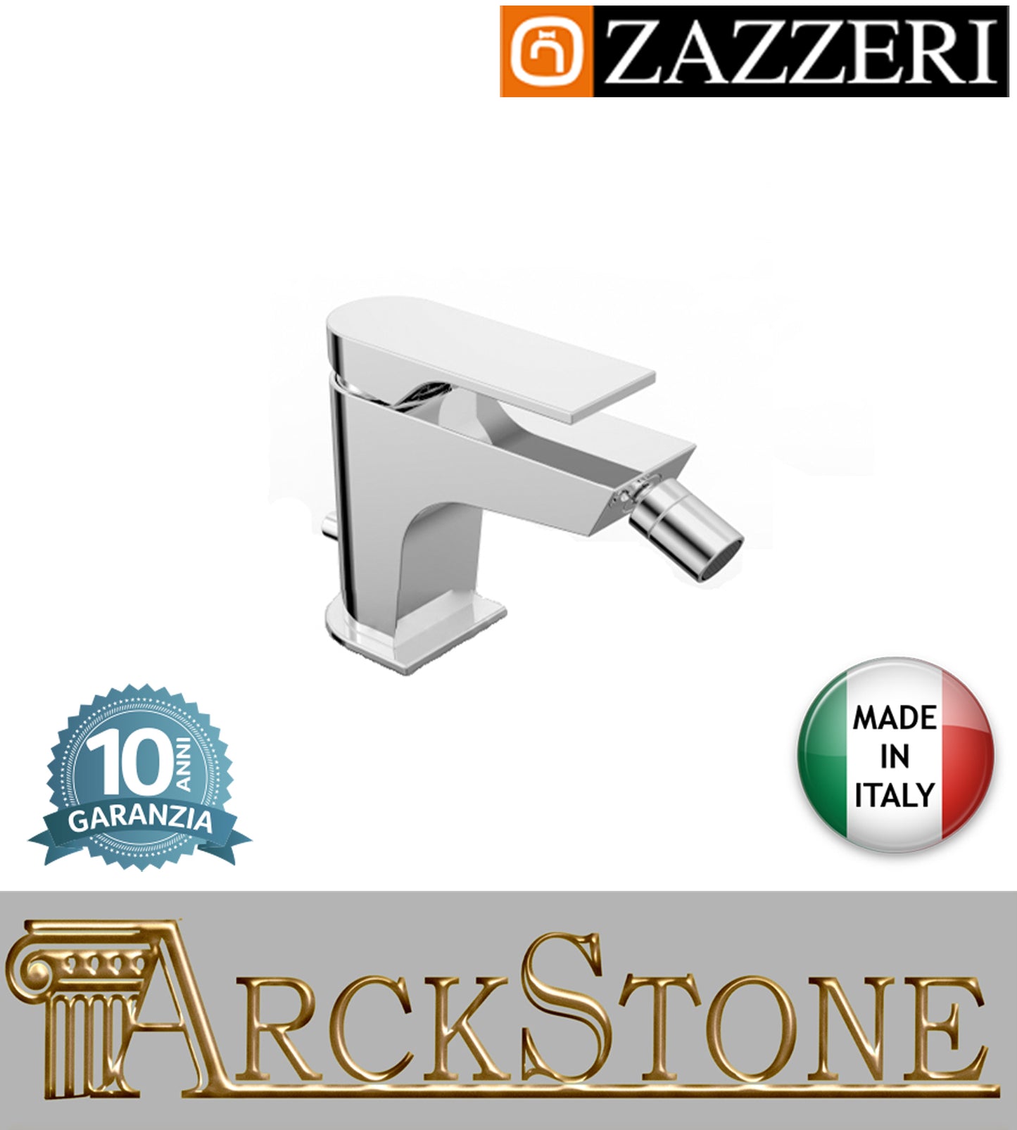 Miscelatore bidet h50 mm marca Zazzeri modello 100 completo finitura ottone cromato areatore appoggio rubinetto rubinetteria arredamento cromo casa acqua home arredo bagno garanzia 10 anni qualità made in italy
