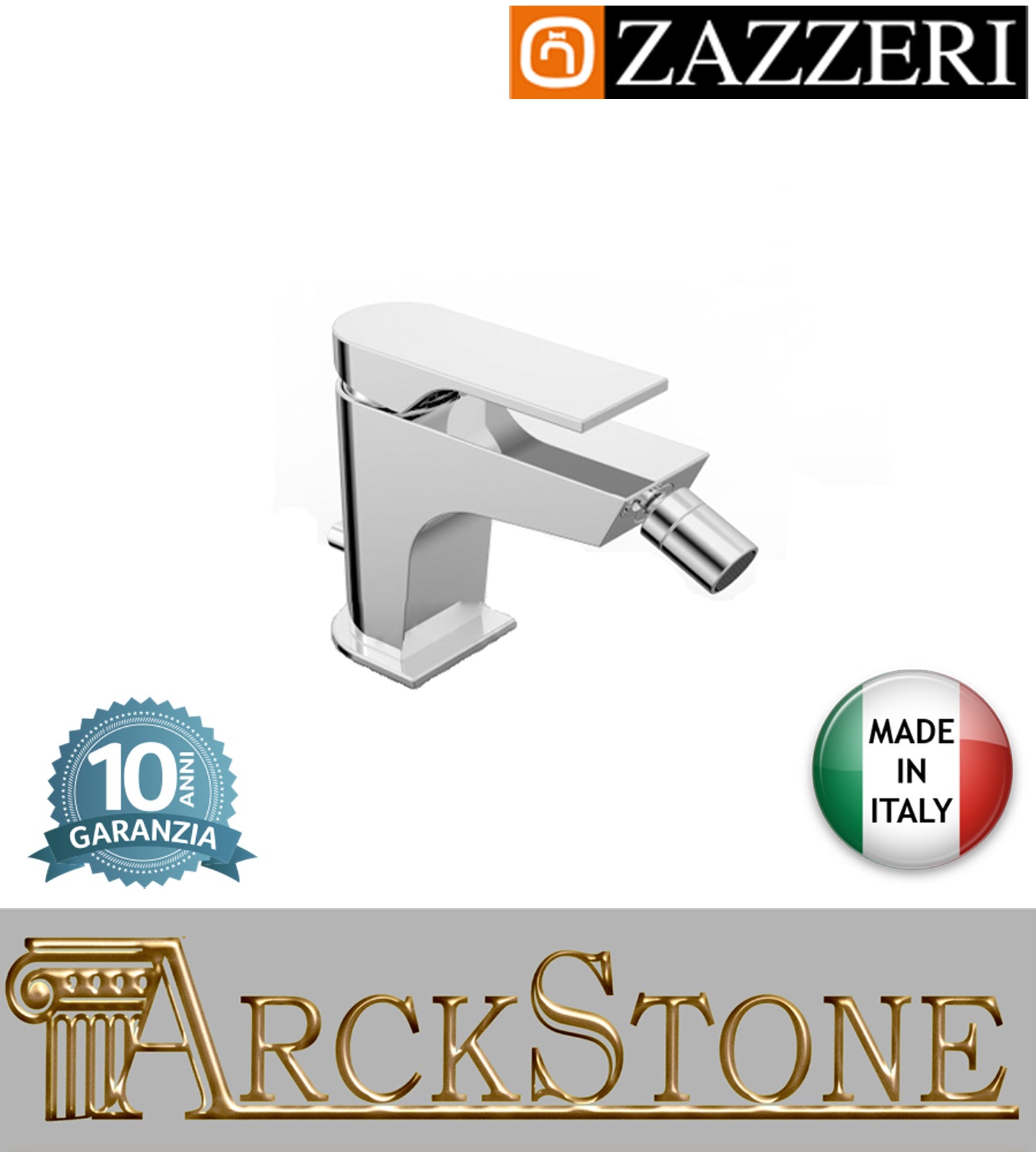 Miscelatore bidet h50 mm marca Zazzeri modello 100 completo finitura ottone cromato areatore appoggio rubinetto rubinetteria arredamento cromo casa acqua home arredo bagno garanzia 10 anni qualità made in italy