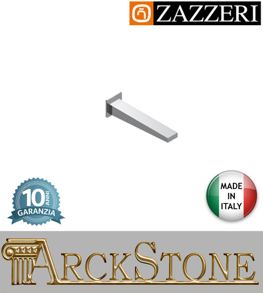 Getto lavabo vasca 250 mm marca Zazzeri modello 100 incasso finitura ottone cromato parete rubinetto rubinetteria cromo arredamento fontana arredo bagno casa acqua home muro garanzia 10 anni qualità made in italy