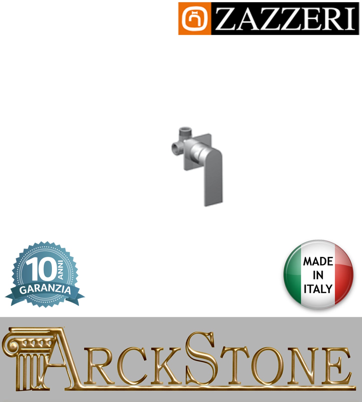 Miscelatore doccia marca Zazzeri modello 100 incasso completo finitura ottone cromato borchia piccola rubinetteria cromo rubinetto arredamento arredo bagno azienda certificata garanzia 10 anni qualità made in italy
