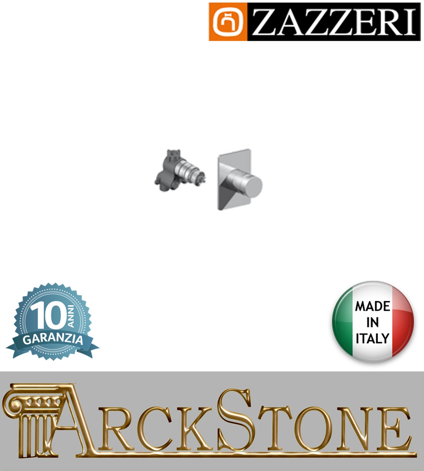 Miscelatore doccia marca Zazzeri modello 100 termostatico COMPACT 1 uscita incasso completo finitura ottone cromato rubinetteria cromo rubinetto arredamento arredo bagno casa garanzia 10 anni qualità made in italy