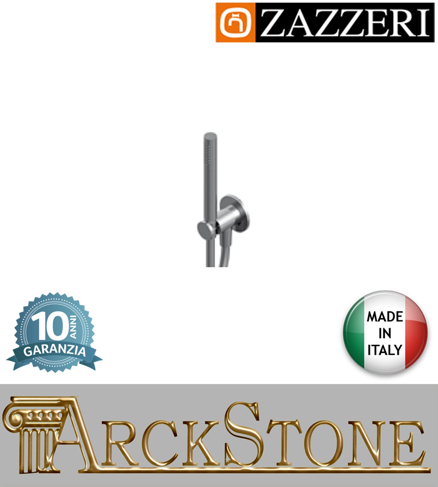 Set doccia marca Zazzeri modello TREND X doccetta stilo finitura ottone cromato anticalcare presa acqua muro supporto flessibile rubinetteria arredamento arredo bagno casa acqua garanzia 10 anni qualità