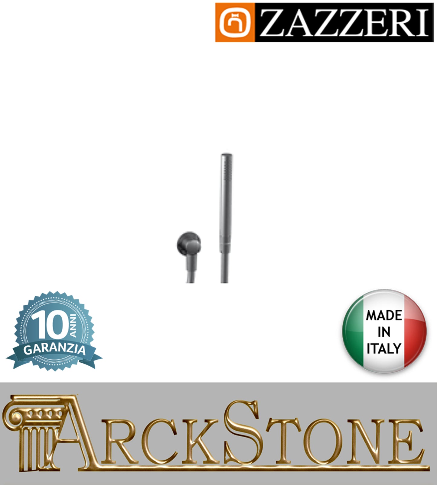 Set doccia asta saliscendi marca Zazzeri modello 100 finitura ottone cromato doccetta stilo anticalcare presa acqua muro parete flessibile rubinetteria arredamento azienda arredo bagno garanzia 10 anni made in italy