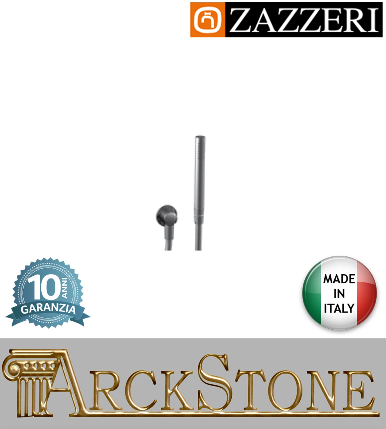 Set doccia asta saliscendi marca Zazzeri modello 100 finitura ottone cromato doccetta stilo anticalcare presa acqua muro parete flessibile rubinetteria arredamento azienda arredo bagno garanzia 10 anni made in italy
