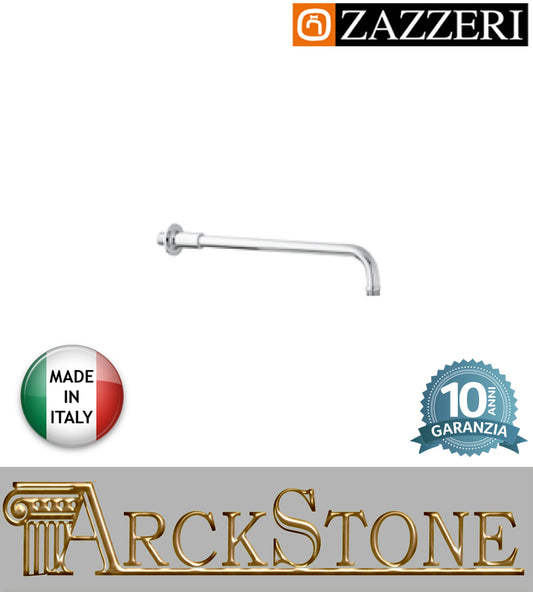 Braccio doccia marca Zazzeri modello Shower Unix Da-Da parete finitura cromata rubinetteria muro casa arredamento bagno cromo incasso lunghezza 355 mm garanzia 10 anni azienda certificata qualità made in italy