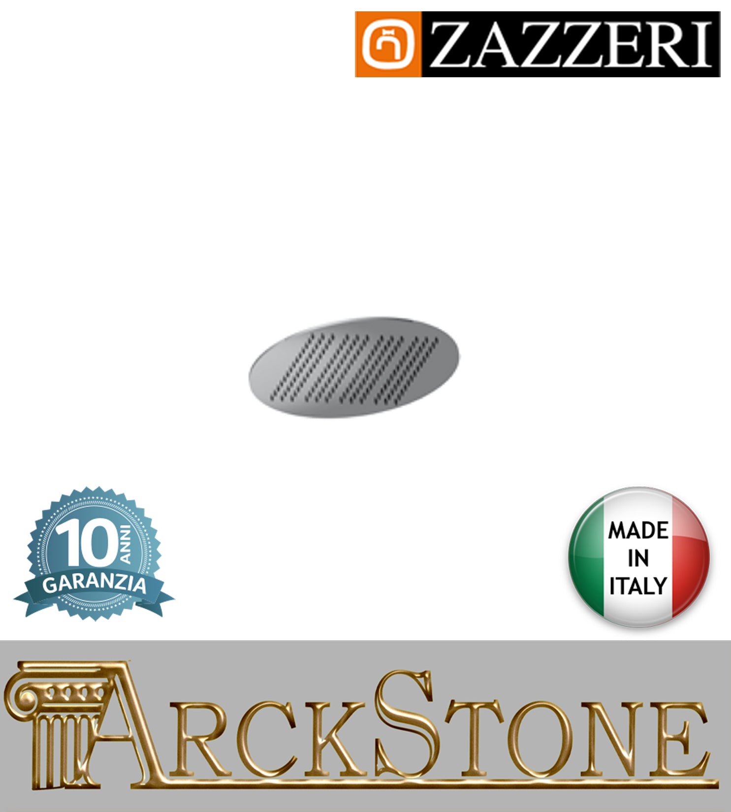 Soffione doccia Ø300mm marca Zazzeri modello TREND X finitura acciaio inox lucido parete anticalcare muro arredo bagno soffitto casa home acqua home autorizzato fontana azienda certificata garanzia 10 anni qualità made in ita