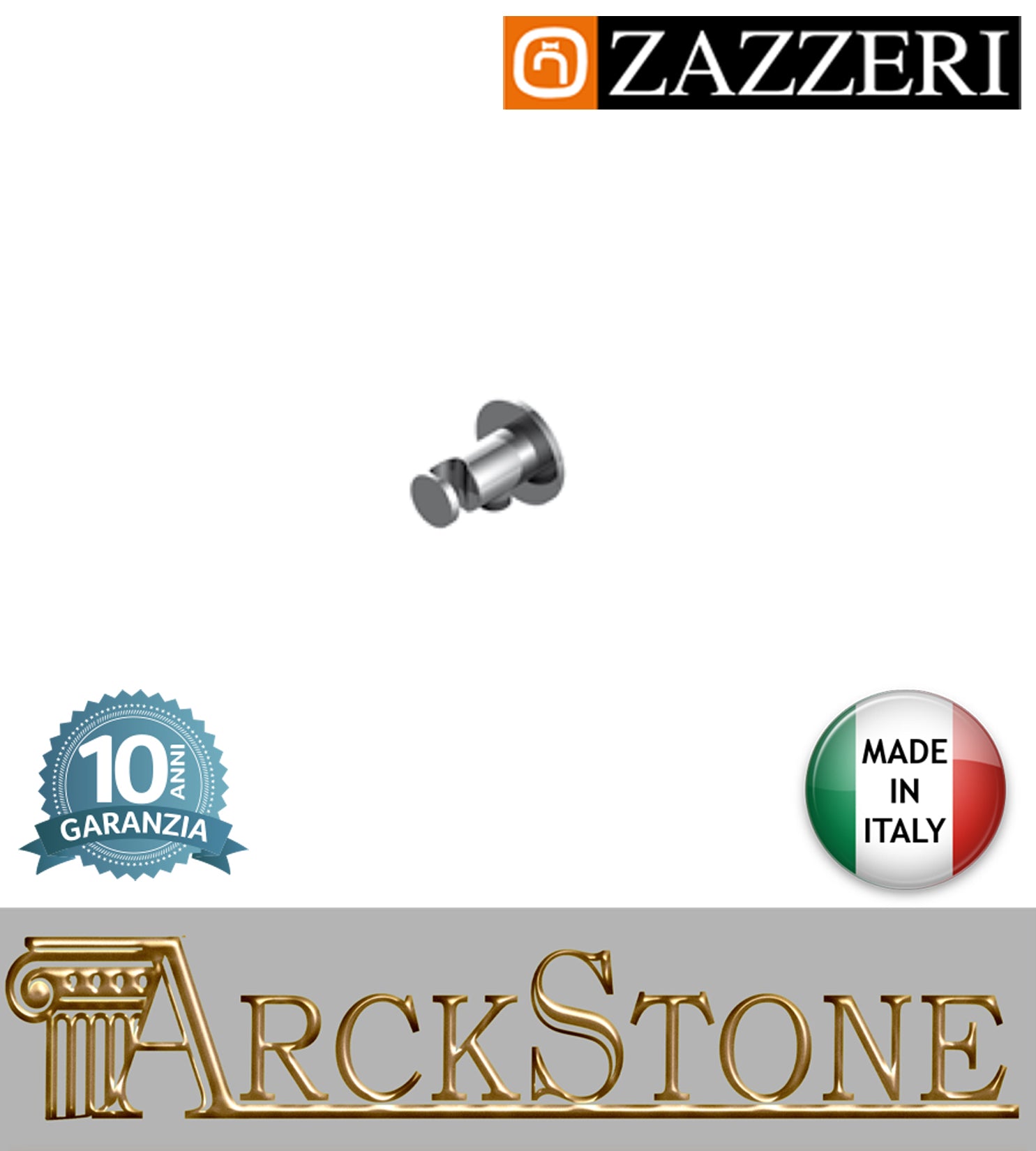 Presa acqua marca Zazzeri modello 100 31000502A01 CRCR finitura ottone cromato parete attacco doccetta muro arredamento arredo bagno casa home autorizzato azienda certificata garanzia 10 anni qualità made in italy
