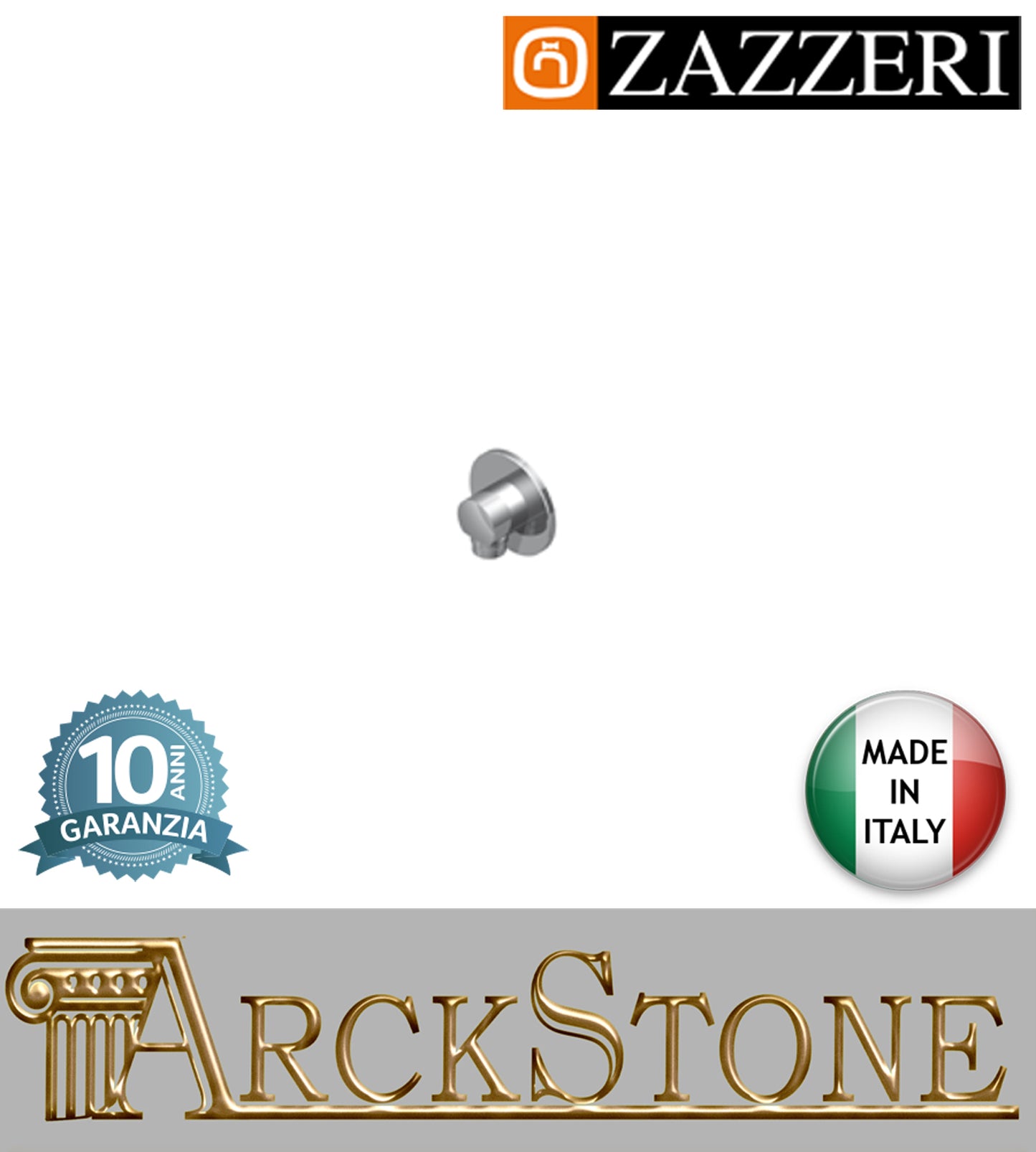 Presa acqua doccetta marca Zazzeri modello 100 finitura ottone cromato parete muro arredamento arredo bagno casa home autorizzato azienda certificata garanzia 10 anni qualità made in italy